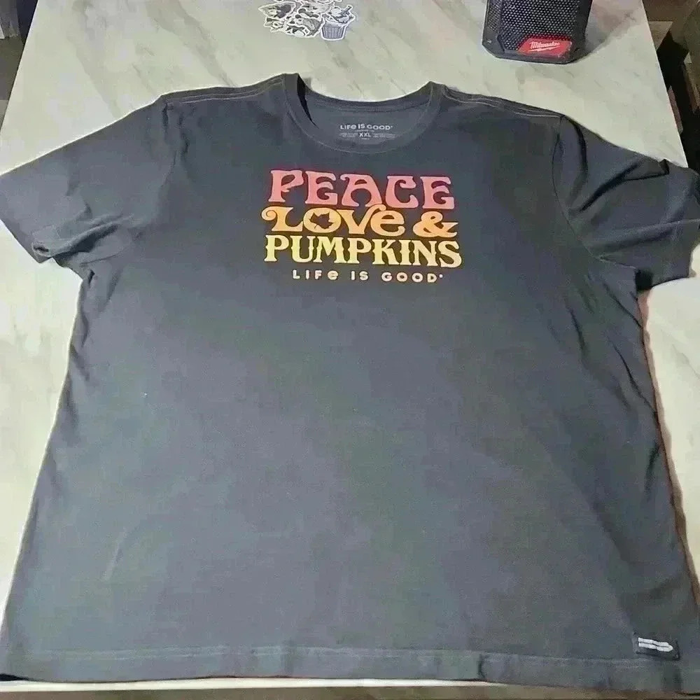 Life is good size xxl mens black t shirt falllllll!!! Pumkins!! - Picture 7 of 7